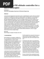Design of A PID Altitude Controller For A Micro Helicopter
