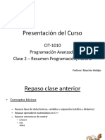 Clase 2 - Programación Avanzada - Resumen Programación, Parte 2