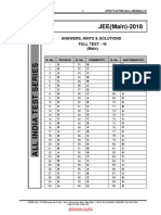 Fiitjee: JEE (Main) - 2018