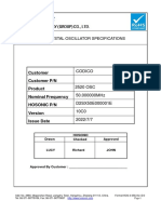 SMD Crystal Oscillator Specifications: Customer Customer P/N Product Nominal Frequency Hosonic P/N Issue Date