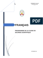 Francais Secondes Scientifiques