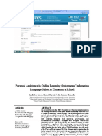 Parental Assistance in Online Learning Outcomes of Indonesian Language Subjects Elementary Schoo1jjj