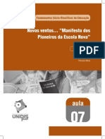 Aula 07 - Manifesto Dos Pioneiros Da Escola Nova