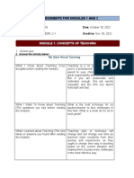 Assessments For Modules 1 2 The Teaching Profession