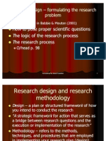 Research Design - Formulating The Research Problem