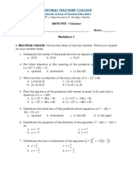 Worksheet 1 Calculus