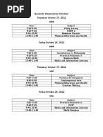 Quarterly Examination Schedule