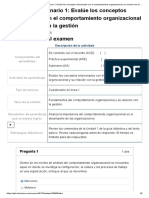 Examen - (AAB01) Cuestionario 1 - Evalúe Los Conceptos Relacionados Con El Comportamiento Organizacional y Su Relación Con La Gestión-1