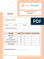 Examen Primer Trimestre Tercer Grado 2022-2023