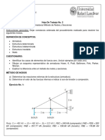 Hoja de Trabajo No. 2 Armaduras Método de Nodos y Secciones