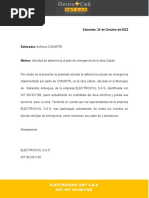 Carta. Solicitud Adherencia Plan de Emergencia. Electrocivil Sas. 24.10.22