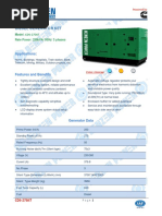 Catalogue Cummins 250kVA CDS 275KT