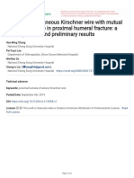 Modi Ed Percutaneous Kirschner Wire With Mutual Linking Technique in Proximal Humeral Fracture: A Technique Note and Preliminary Results