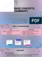 Summary Chapter 1 - Database Concepts