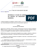 Lei Ordinária 768 2007 Plano de Carreira Magistério de Barreiras BA