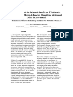 La Influencia de Los Padres de Familia en El Testimonio Rendido Por El Menor de Edad en Situacion de Victima Del Delito de Acoso Sexual