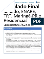 Simulado Final Senado, ENARE, TRT, Maringá, UNESP e Residências