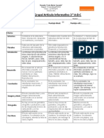 Rúbrica de Evaluación Artículo Informativo 3