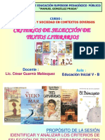 Criterios de Selección de Textos Literarios - Inicial V - B