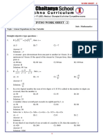 8 - Class Intso Work Sheet - 2 - Linear Equations