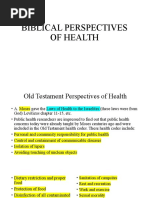 Biblical Perspectives of Health