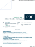 1 Sesión - Clase Estado y Sociedad. Teorías y Análisis Histórico