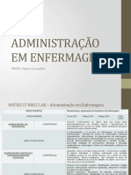 ADMINISTRAÇÃO EM ENFERMAGEM Aula 2022