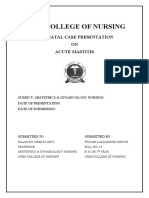 Case Presentation Postnatal Acute Mastitis