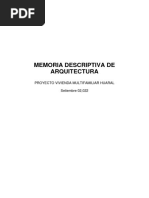 Memoria Descriptiva de Arquitectura