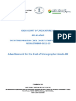 Detailed Advertisement For Stenographer Grade-III