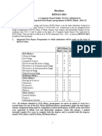 A Computer Based Online Test For Admission To Integrated First Degree Programmes of BITS, Pilani, 2011-12