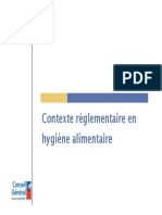 Contexte Réglementaire en Hygiène Alimentaire T'