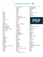 Clothes Vocabulary List PDF A Z