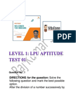 Hitbullseye Level 1 LPU Aptitude Test 01