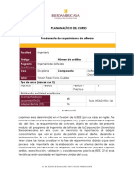 Plan Analítico Del Curso: Fundamentos de Requerimientos de Software