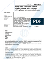 NBR 6486 - Caixilho para Edificacao - Janela Fachada-Cortina e Porta Externa - Verificacao Da Estanqueidade A Agua