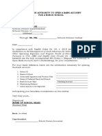 Annex D-1 - Request For Authority To Open A Bank Account