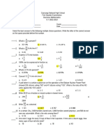 Bus - Math 1st Quarter Exam