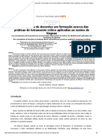 As Concepções de Docentes em Formação Acerca Das Práticas de Letramento Crítico Aplicadas Ao Ensino de Línguas