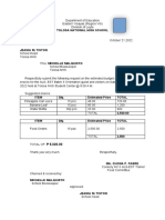 Budget Request For FOOD ALS EST