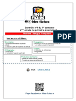 Contrôle 1 de La 6ème Année (Exemple 1) Langue Française - Semestre 1