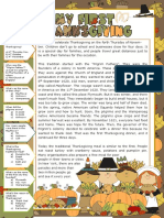 Thanksgiving I Reading Comprehension Exercises - 32826