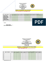 Monthly Attendance For Teachers Format