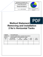 Method Statement For Removing and Installation of Tanks & Pipping Work