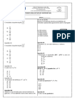 ATIVIDADE AVALIATIVA DE MATEMÁTICA Potência 8