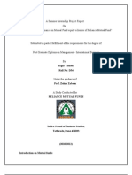 To Evaluate The Performance On Mutual Fund Equity Schemes of Reliance Mutual Fund