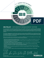 Ims Policy - Integrated Management System: Ergy For The W