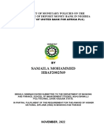 The Impact of Monetary Policies On The Performance of Deposit Money Bank in Nigeria