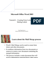 Tutorial 6 Creating Form Letters and Mailing Labels: New Perspectives On Microsoft Office Word 2003 Tutorial 6 1