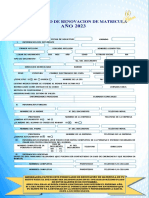 Formulario de Renovacion de Matricula AÑO 2022